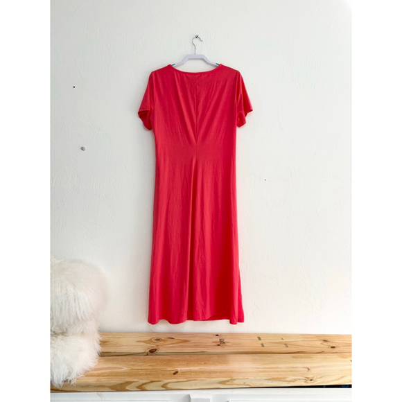 Women's Newshows Coral Tie-Waist Midi Dress XL Cotton Poly Spandex NWT - Picture 2 of 10